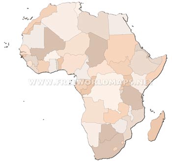 Africa countries blank map