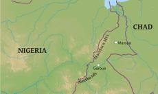 Physical map of Cameroon