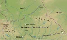 Physical map of Central Africa