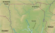 Physical map of Ghana Physical map of Ghana