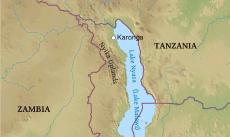 Physical map of Malawi