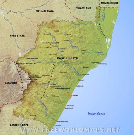 KwaZulu-Natal geography KwaZulu-Natal geography