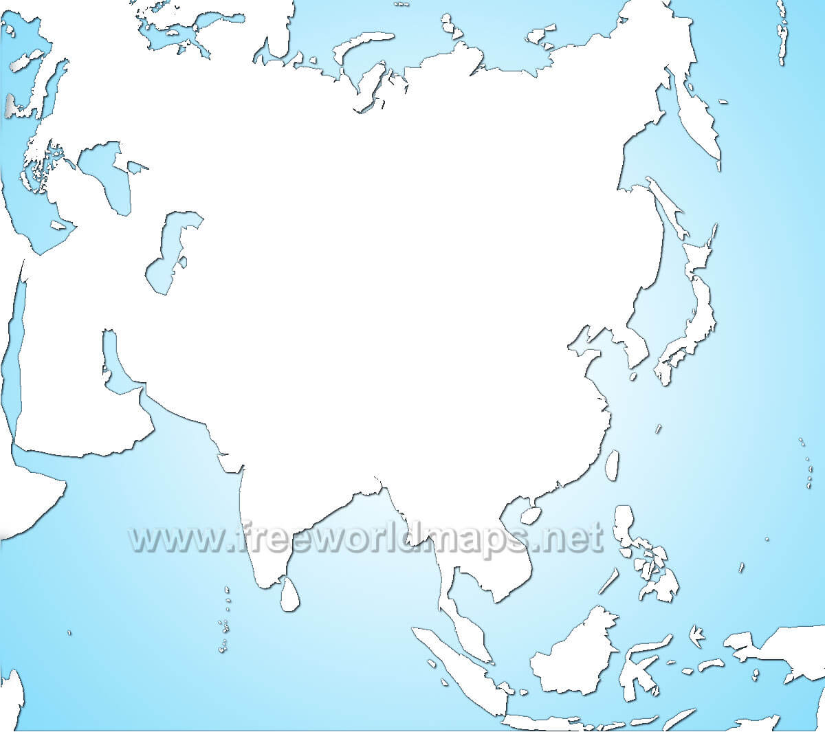 political map asia blank