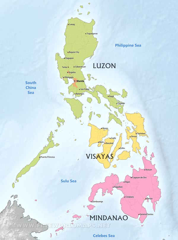 Map Of The Philippines Print Map Of The Philippines Illustrated Map Map ...