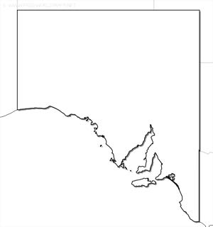 South Australia outline map HD