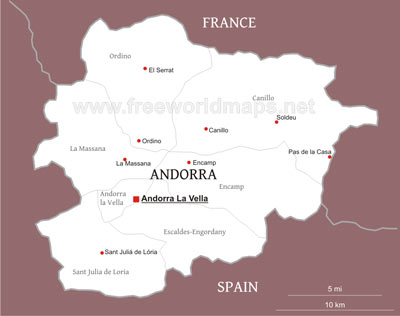 Andorra political map