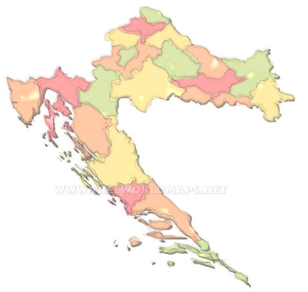 Croatia blank map HD