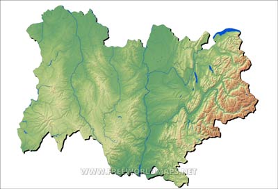 Auvergne-Rhône-Alpes topography
