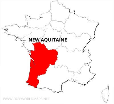 New Aquitaine location on France map