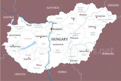Hungary political map