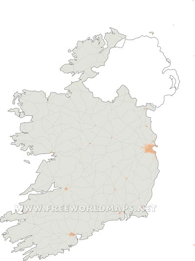 Ireland blank map HD