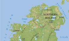 Physical map of Ireland