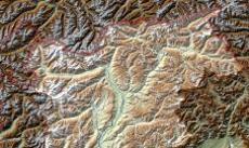Trentino South-Tyrol blank physical map