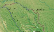 Physical map of Moldova