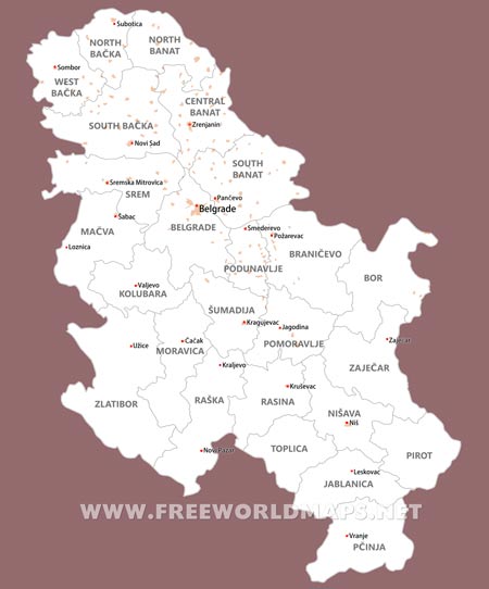 Serbia political map