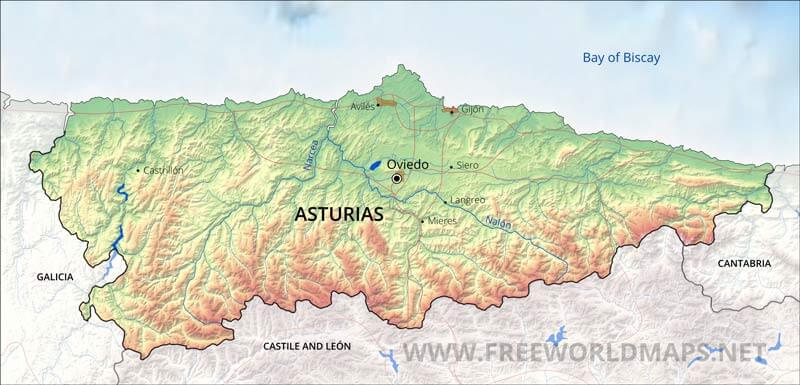 Asturias map