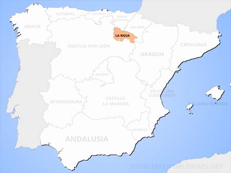 La Rioja location on Spain map