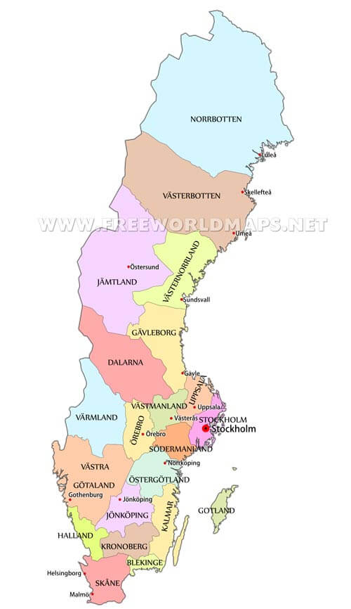 Sweden Political Map