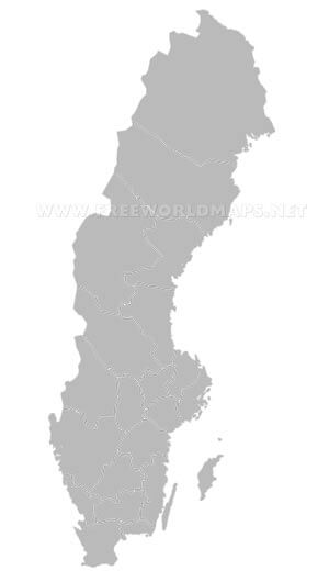 Sweden blank map HD