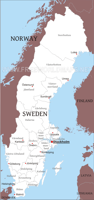 Sweden Political Map