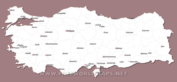 Turkey political map