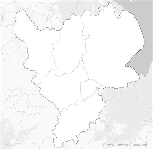 East Midlands blank printable map