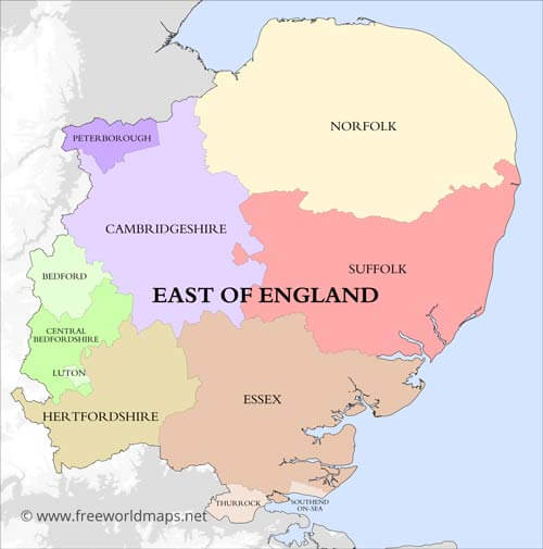 East of England counties