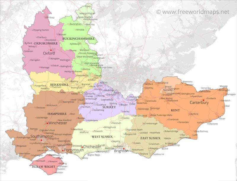 South East England map
