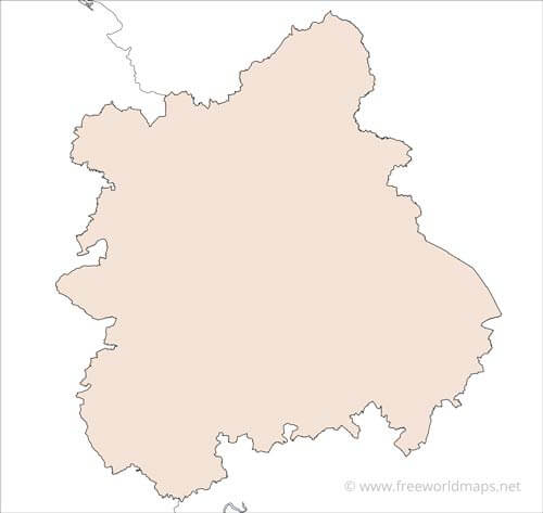 West Midlands blank printable map