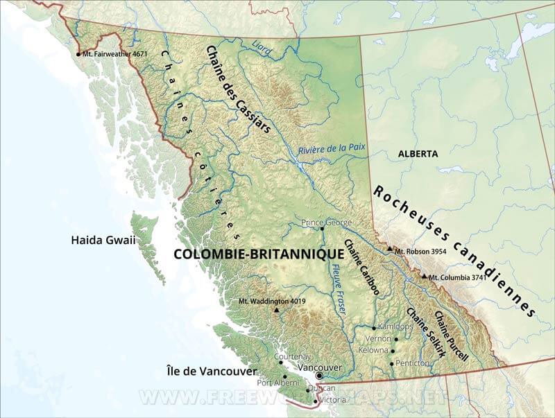 Colombie-Britannique carte