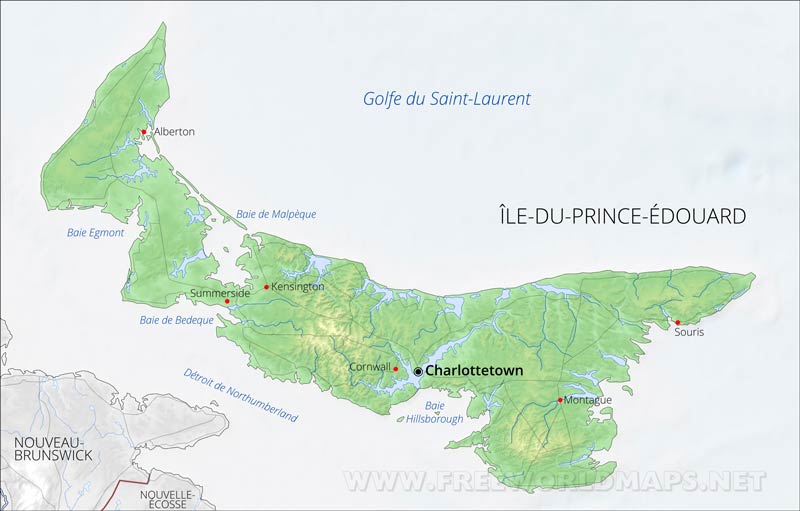 Île-du-Prince-Édouard carte