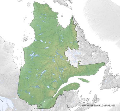 Carte muette Québec physique