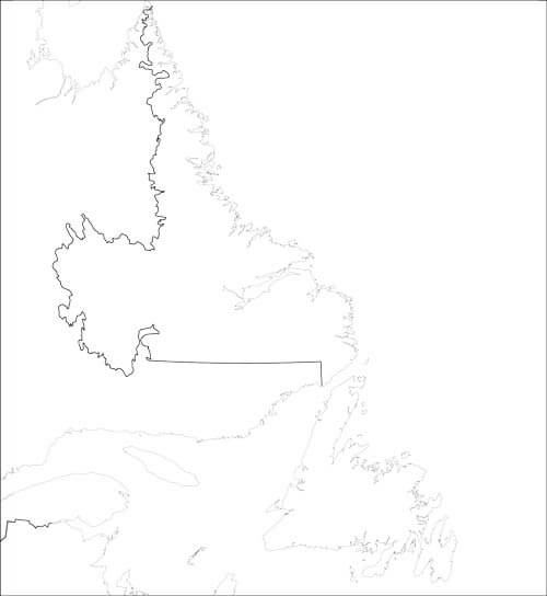Carte Terre-Neuve-et-Labrador vierge