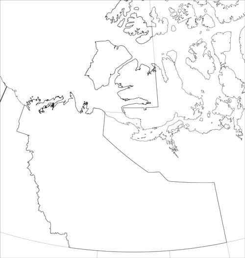 Carte Territoires du Nord-Ouest vierge