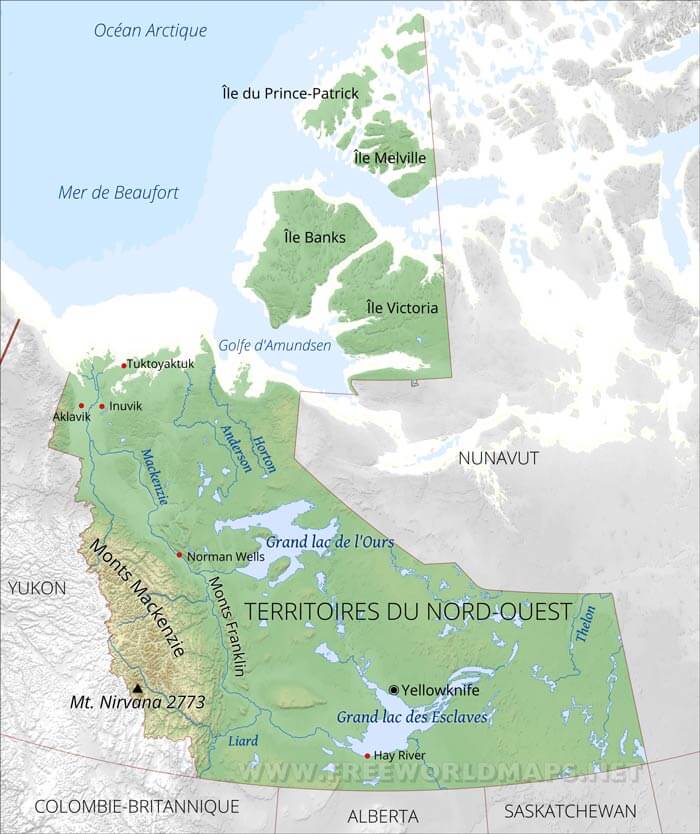 Territoires du Nord-Ouest carte