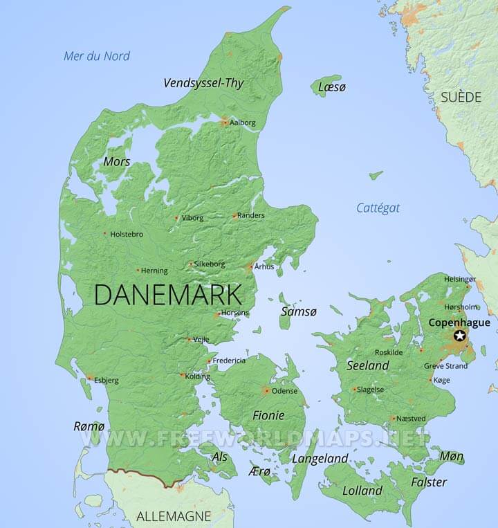 Carte Danemark