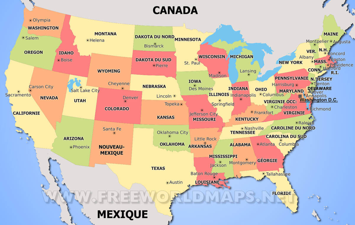 Carte Des États Unis Carte Des Usa