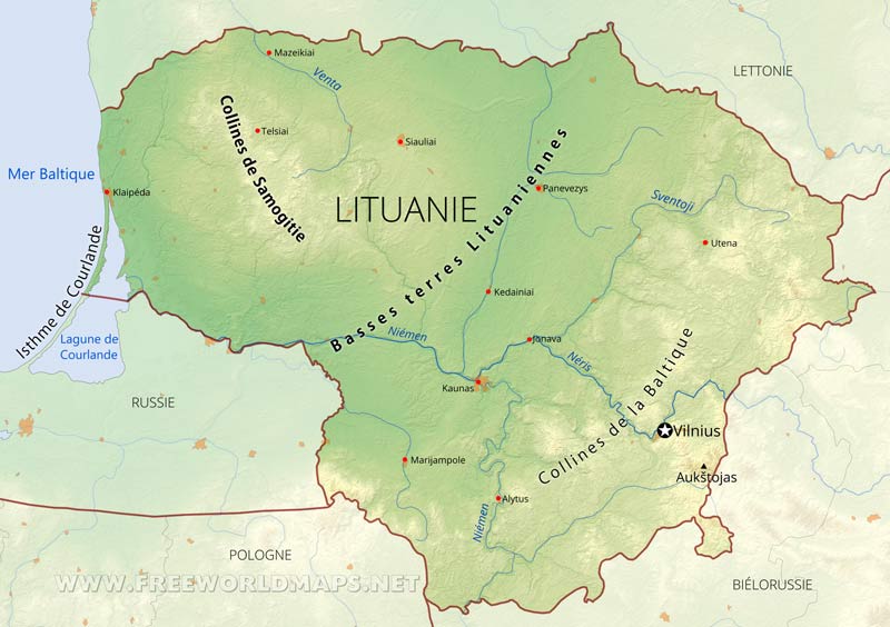 Carte Lituanie