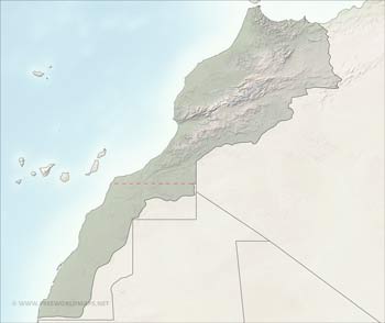 Maroc carte relief