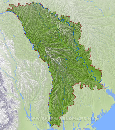 Carte muette Moldavie physique