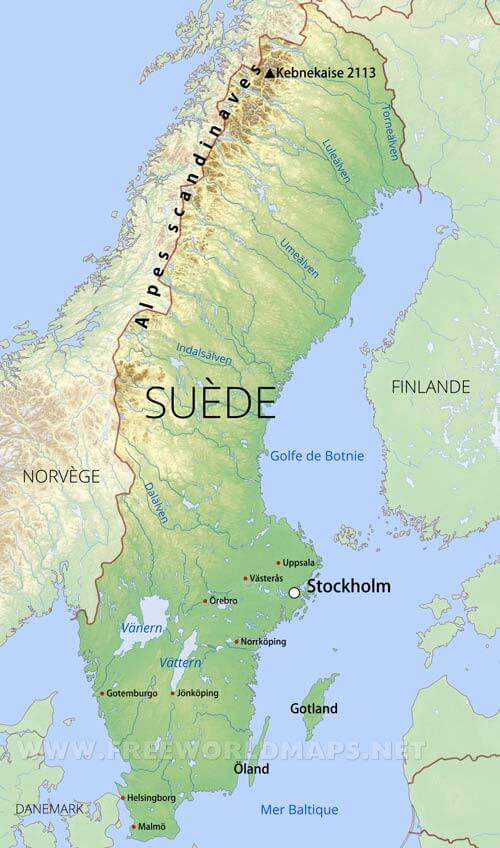 Carte Suède