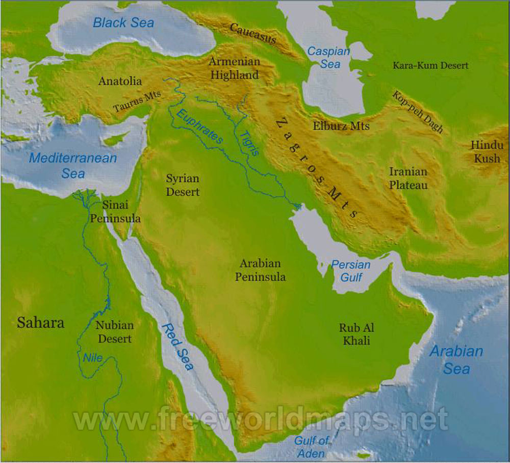 Test Your Geography Knowledge Middle East Physical Features JCDAT