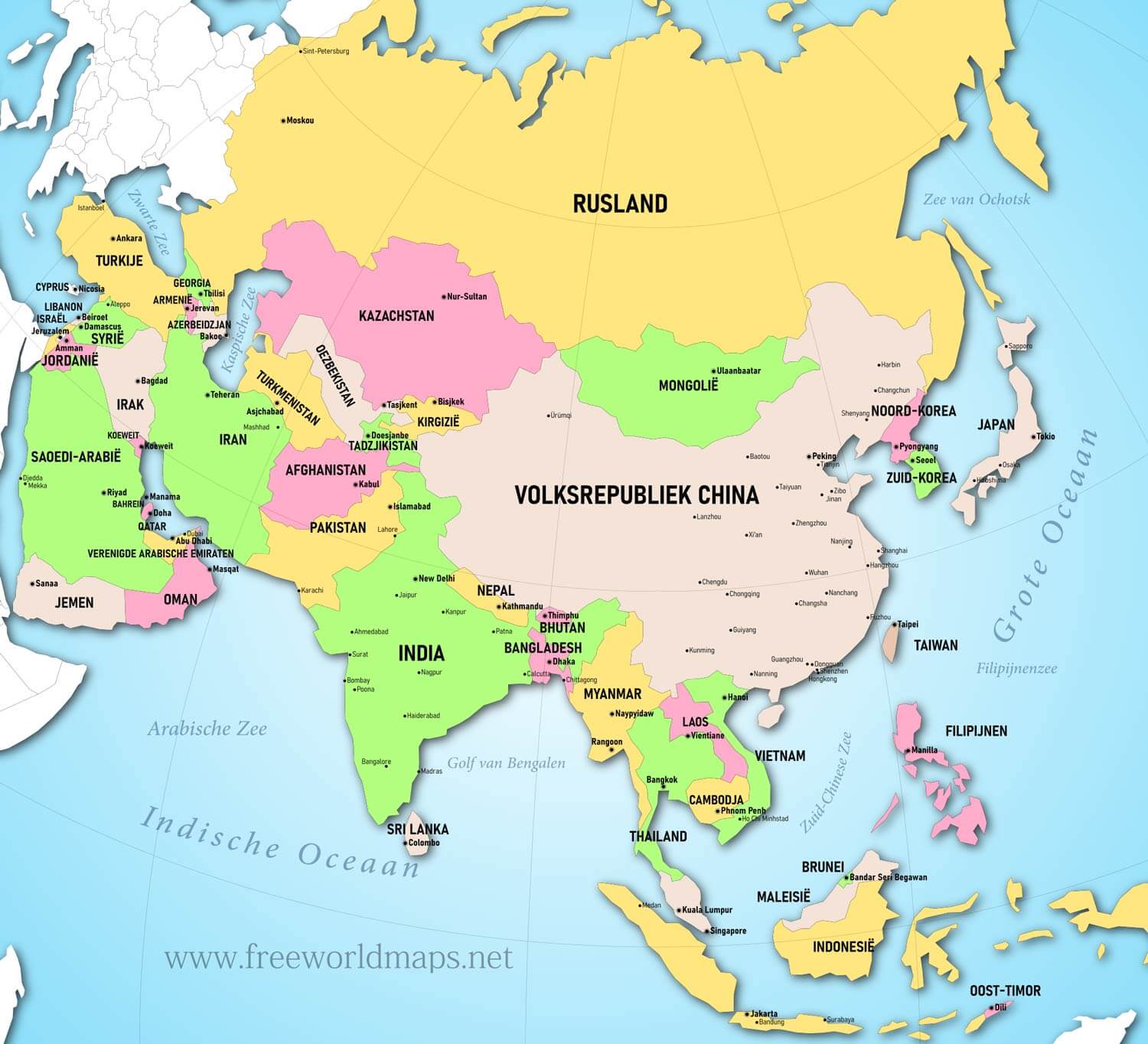 Zuivelproducten partij Overlappen Kaarten van Azië