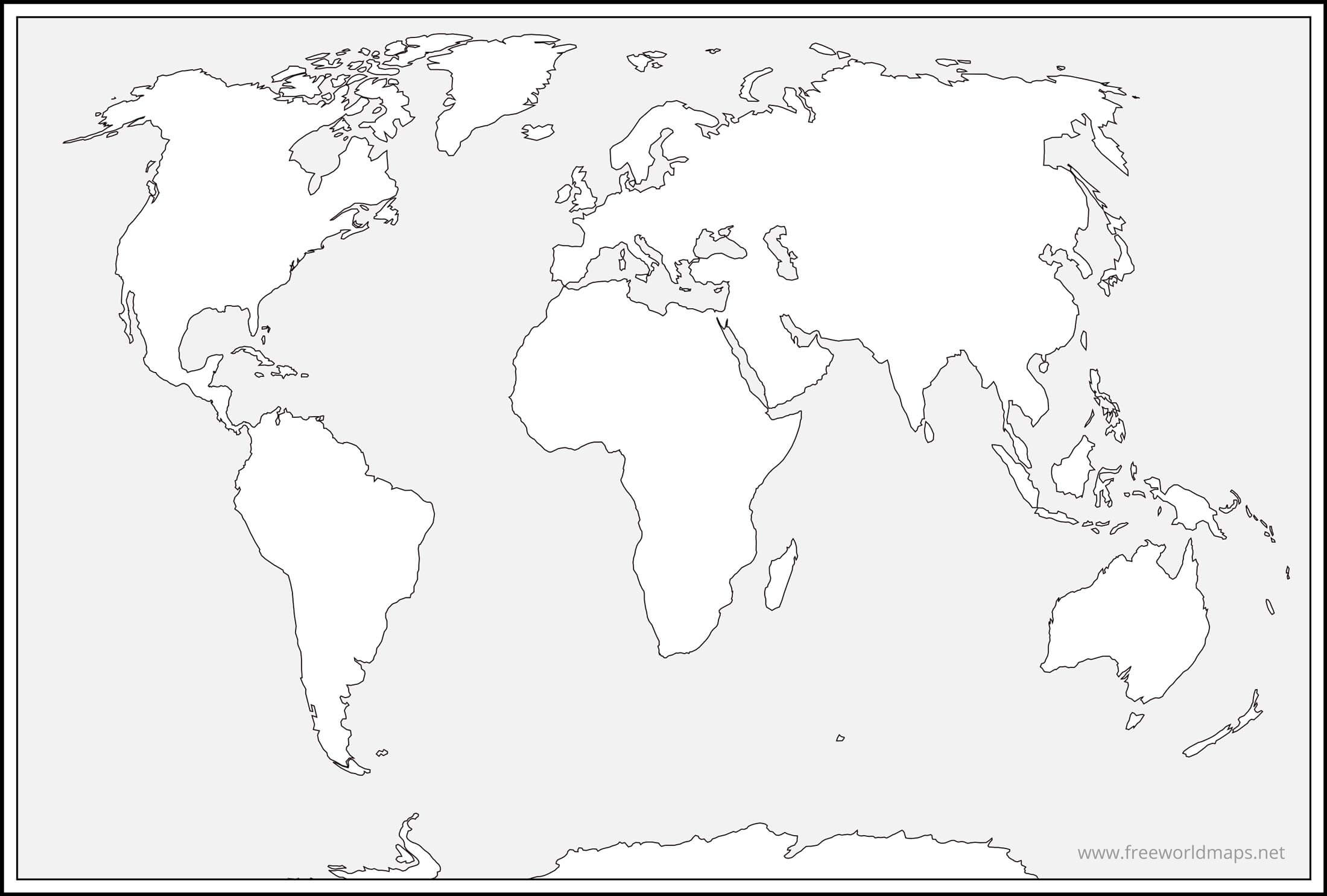 world map black and white printable