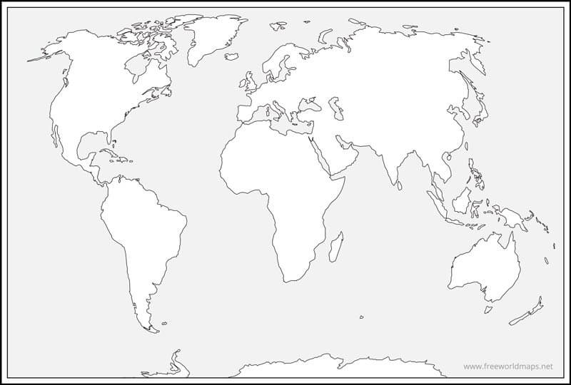 Free printable world maps