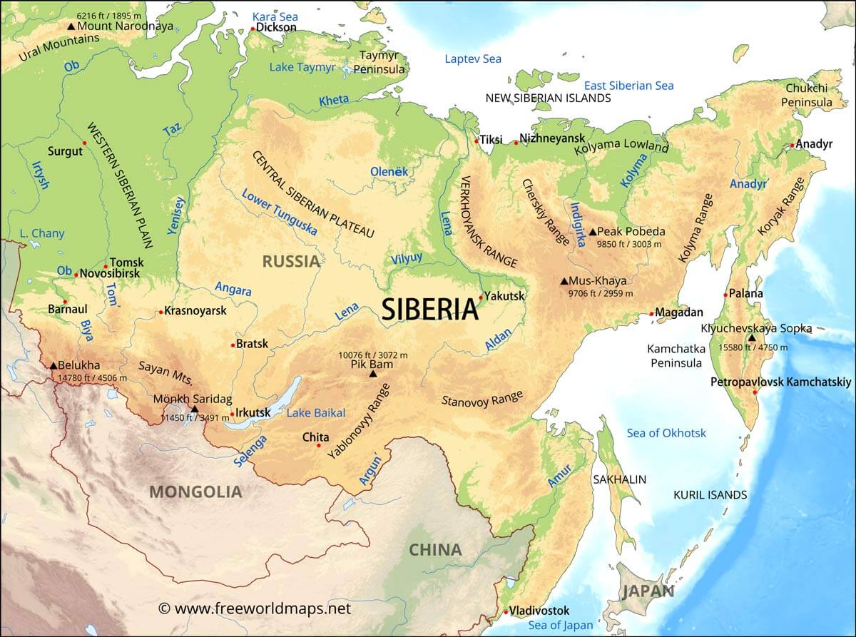 Map Of Russia Siberia Siberia map
