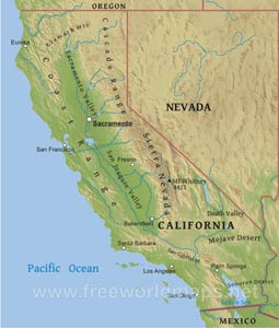 California physical map
