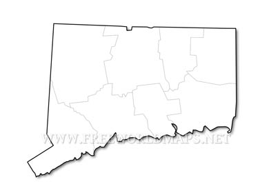 Connecticut blank map