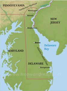 Delaware physical map
