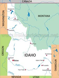 Idaho simple map
